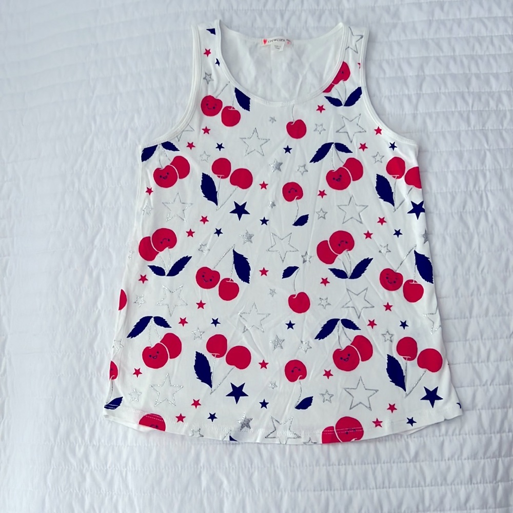 Crewcuts Tank in Cherries and Sparkly Stars Print
